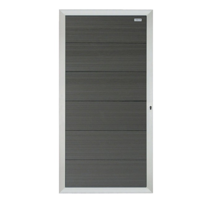 Elephant Tuindeur Forte Composiet Antraciet met Alu-kleurig Frame 90x180cm